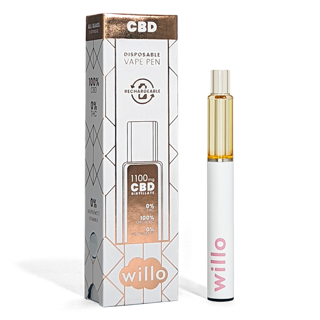 Copy-of-willo-cbd-dissposable-front.jpg 1100mg CBD Disposable Vape Pen - Image 1